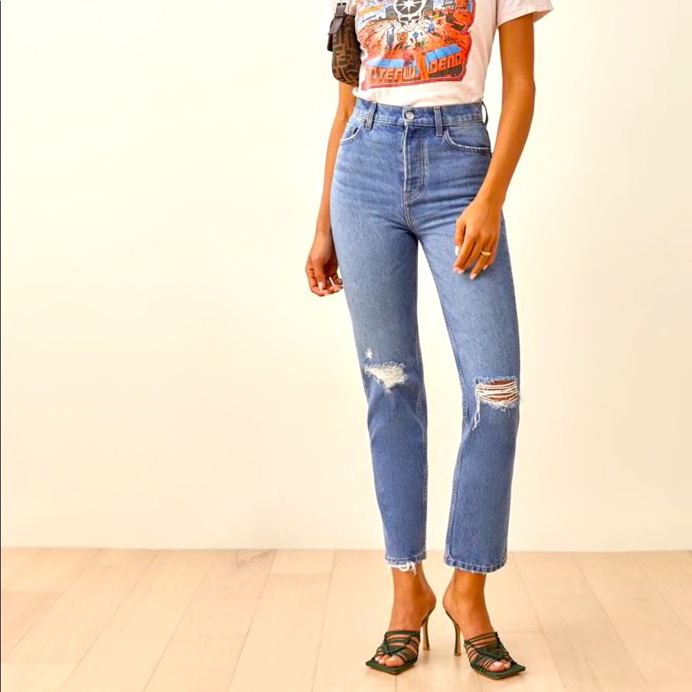 NWT Reformation: Cynthia High Rise Straight Jeans